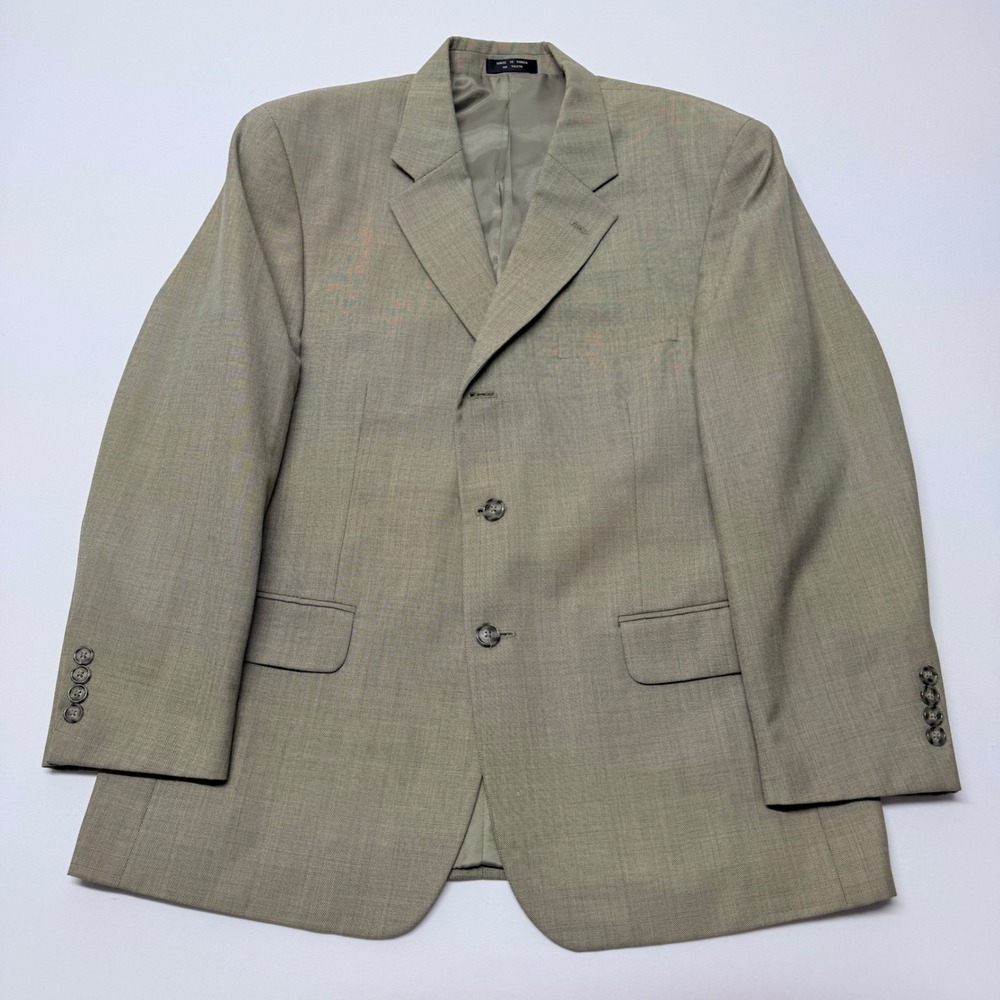 Enrico Gelini Tan Wool Blend 3-Button Blazer Sport Coat Mens 42S